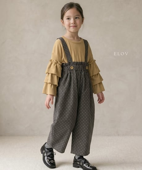 12[予約]elov&monpetitbebe mini bean overalls
