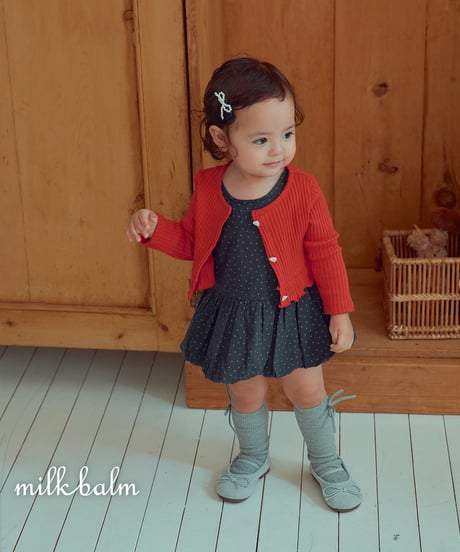 1[予約]milkbalm heart rib cardigan set