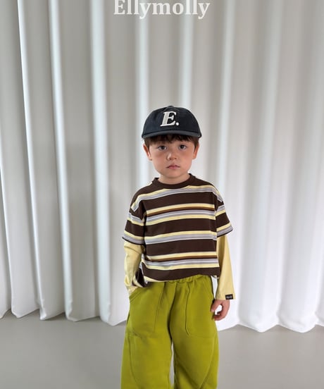 17[予約]ELLYMOLLY campus color block t-shirt