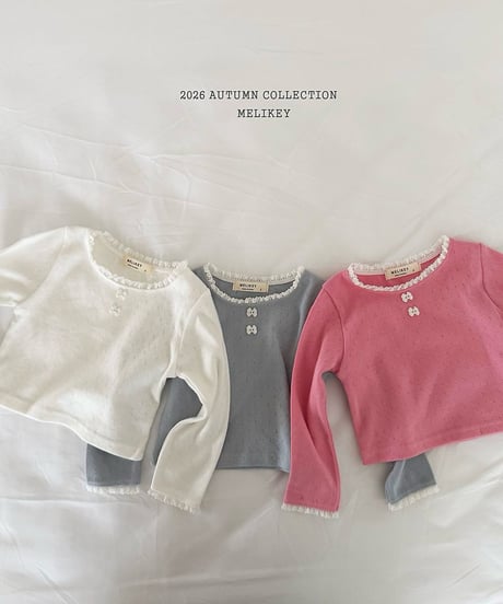 8[予約]melikey ribbon button t