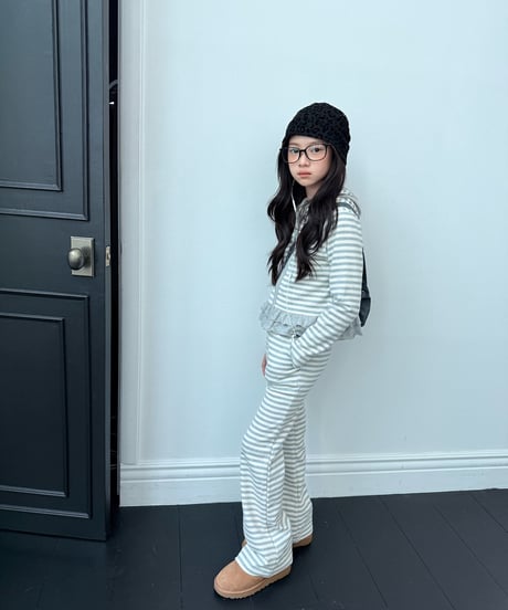 6[予約]COMMA wide bootcut pants(border)