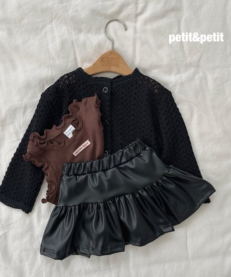 44[予約]petit&petit leather cancan skirt