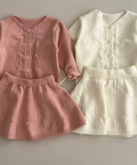 17[予約]ololala daisy knit matching set