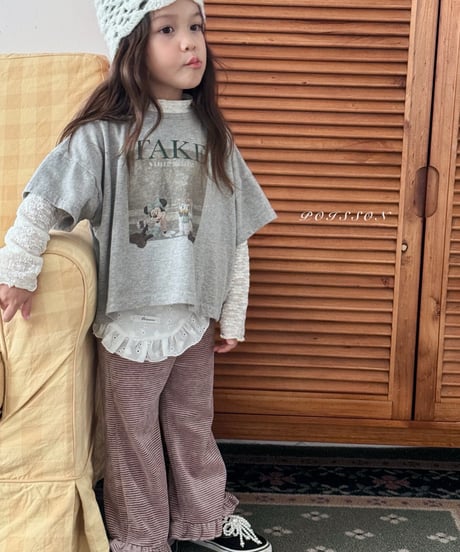 32[予約]poisson frill striped pants