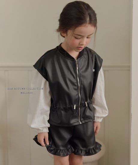 50[予約]melikey string leather vest