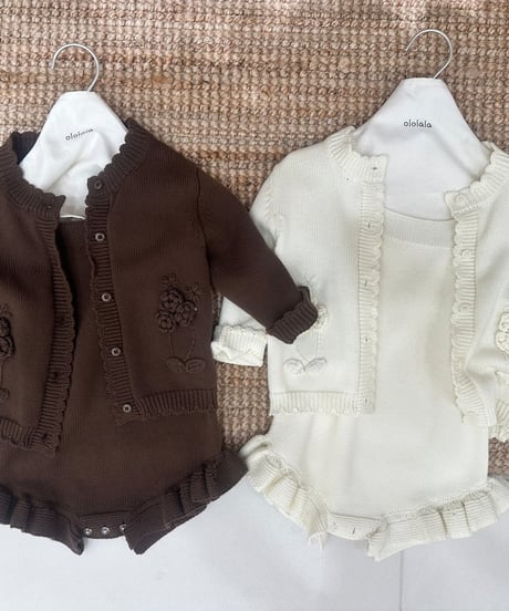 26[予約]ololala amber knit cardigan suit set