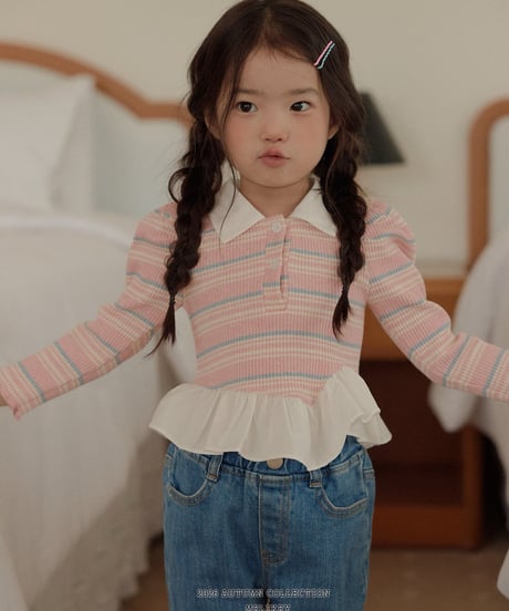 17[予約]melikey diagonal frill collar t