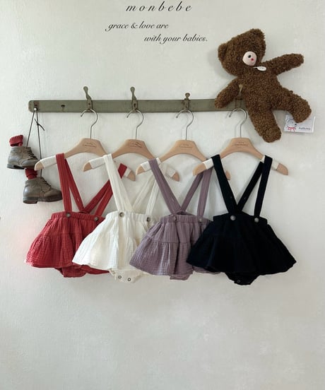 41[予約]monbebe new tiered suspender bloomer skirt