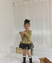9[予約]berryberry leather balloon skirt