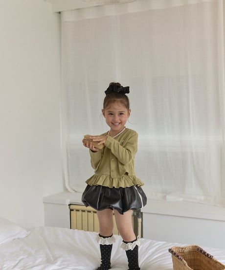 9[予約]berryberry leather balloon skirt
