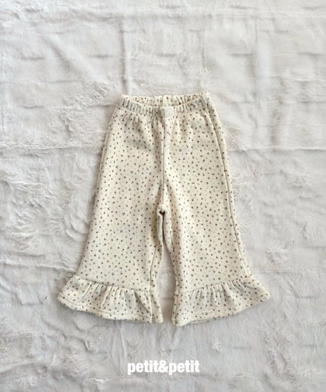 29[予約]petit&petit mink flower frill pants