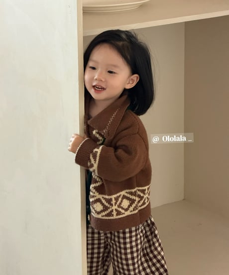12[予約]ololala brownie check balloon pants