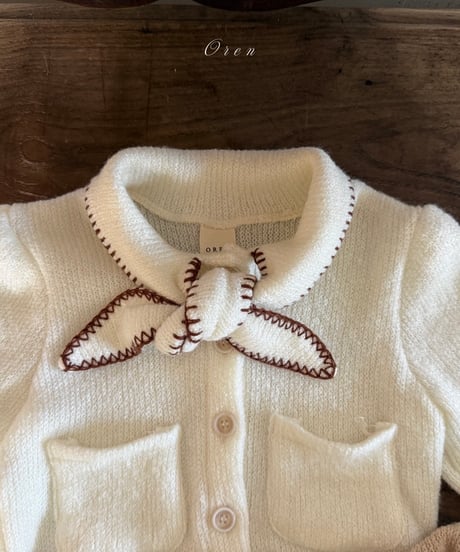 55[予約]OREN manon knit ribbon cardigan