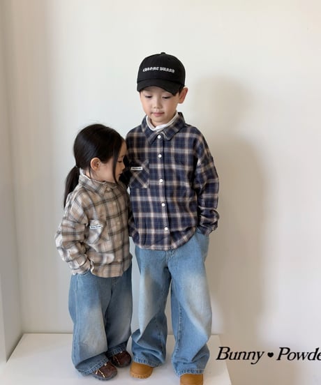 45[予約]bunny powder semi check shirt