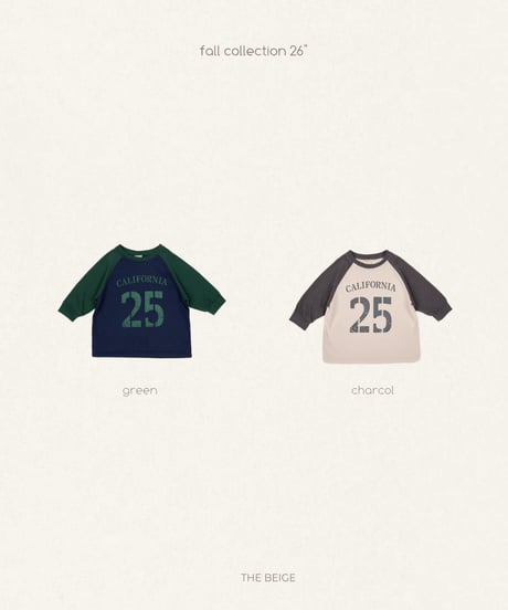 13[予約]送料無料 the beige colorblock raglan tee