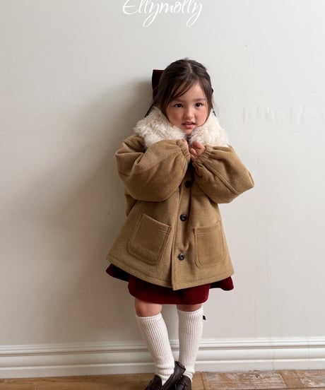 4[予約]ELLYMOLLY fluffy wool coat