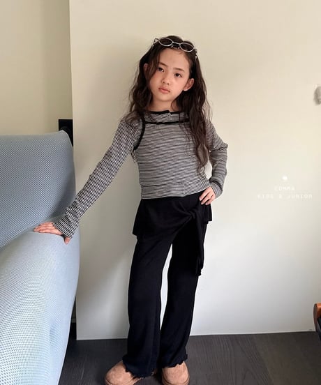 48[予約]COMMA striped tanktop＋cardigan set