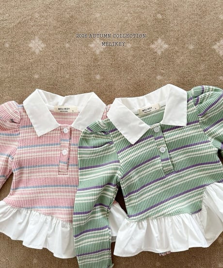 17[予約]melikey diagonal frill collar t