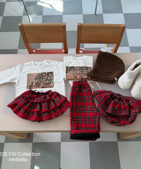 39[予約]ninibello carol check pants