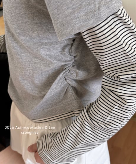 7[予約]matilda&lee layered border tee