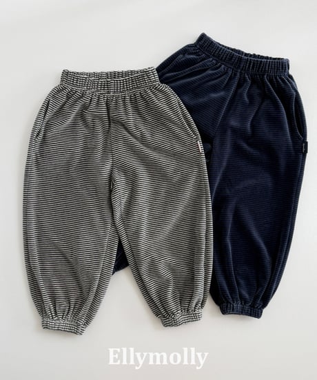 23[予約]ELLYMOLLY velo border jogger pants
