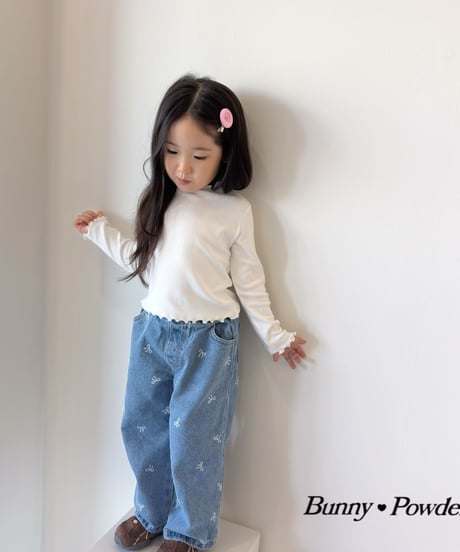 16[予約]bunny powder delicate half turtleneck t-shirt