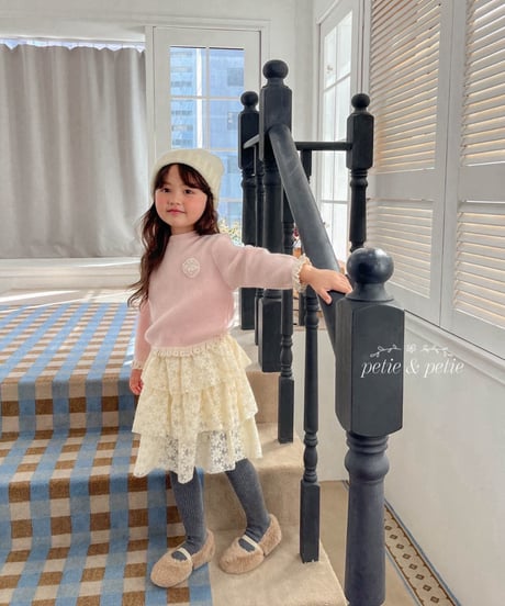 6[予約]petit&petit flower lace cancan skirt