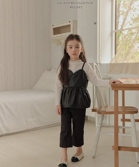 5[予約]melikey frill ribbon mesh t-shirt
