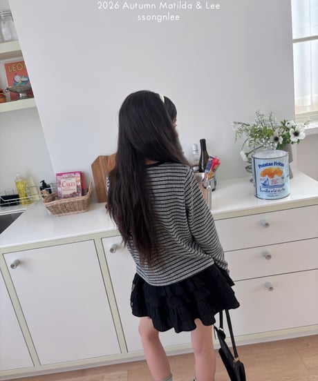 78[予約]matilda&lee wrap stripe cardigan set