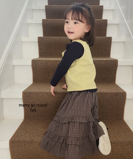 18[予約]merry go round check frill skirt