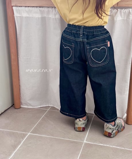 25[予約]poisson heart embroidered denim