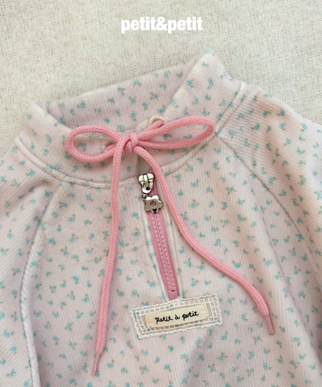 30[予約]petit&petit mink flower zip-up mtm