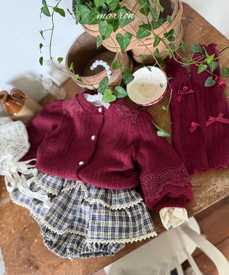 45[予約]marron check cancan suit(6-18m)