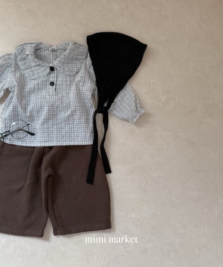 3[予約]mimi market check balloon blouse
