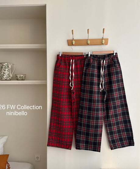 40[予約]ninibello carol check pants(adult)
