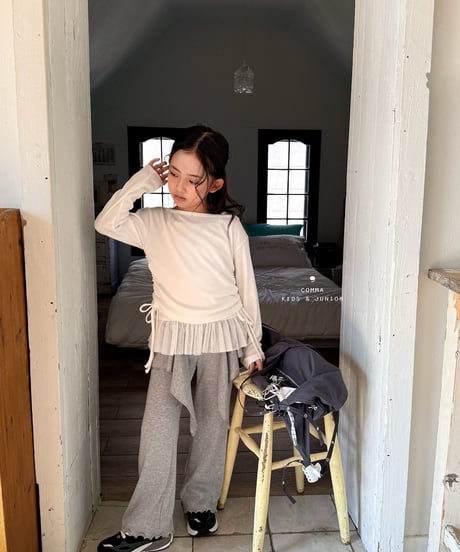20[予約]COMMA rib stretch layered bootcut pants