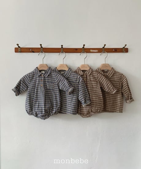 19[予約]monbebe check romper