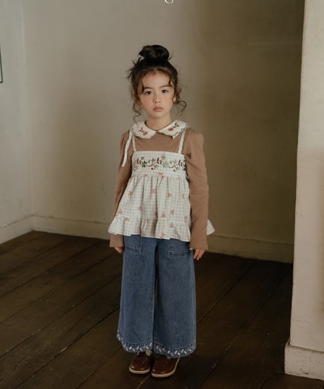 17[予約]OREN maple embroidered denim pants