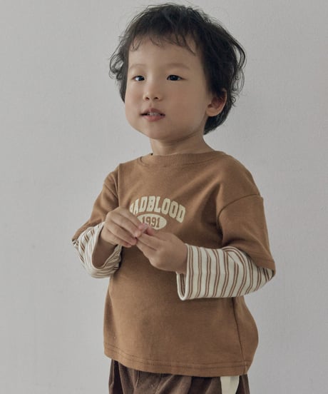 10[予約]送料無料 the beige layered sleeve tee