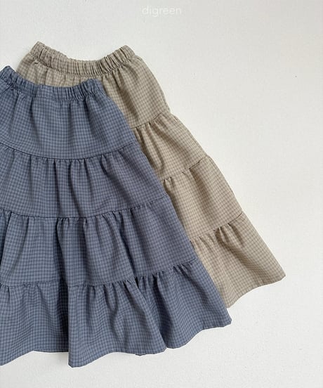 29[予約]digreen check ruffle skirt