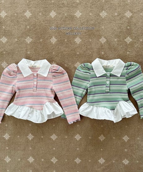 17[予約]melikey diagonal frill collar t
