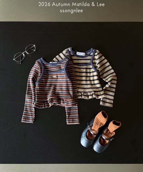 11[予約]matilda&lee mocha border frll tee