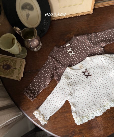 11[予約]marron ruffle t-shirt(XS-L)