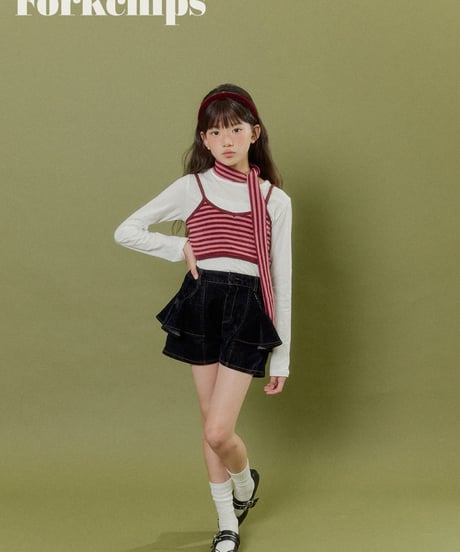 18[予約]FORKCHIPS bear border sleeveless