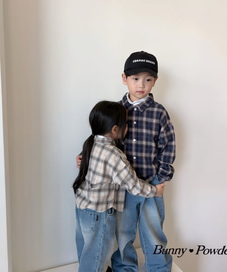 45[予約]bunny powder semi check shirt