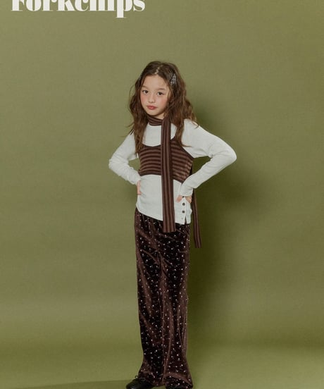 23[予約]FORKCHIPS bloom velvet pants