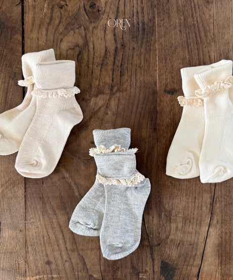31[予約]OREN olive long lae socks set