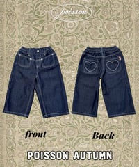 25[予約]poisson heart embroidered denim