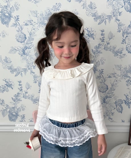 10[予約]second moment frill collar rib tee