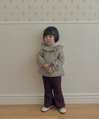 30[予約]送料無料 the beige ribbed bootcut pants